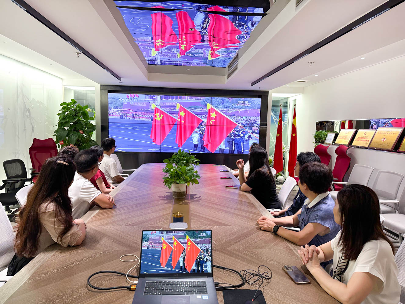 OD在线（中国）装饰党支部组织党员观看九三阅兵仪式